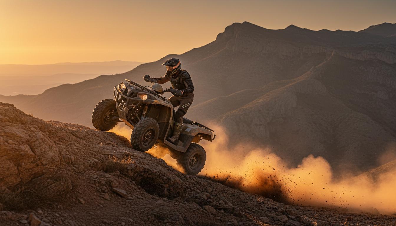 Quad in azione su percorso off-road