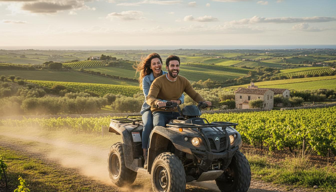 Coppia in escursione quad